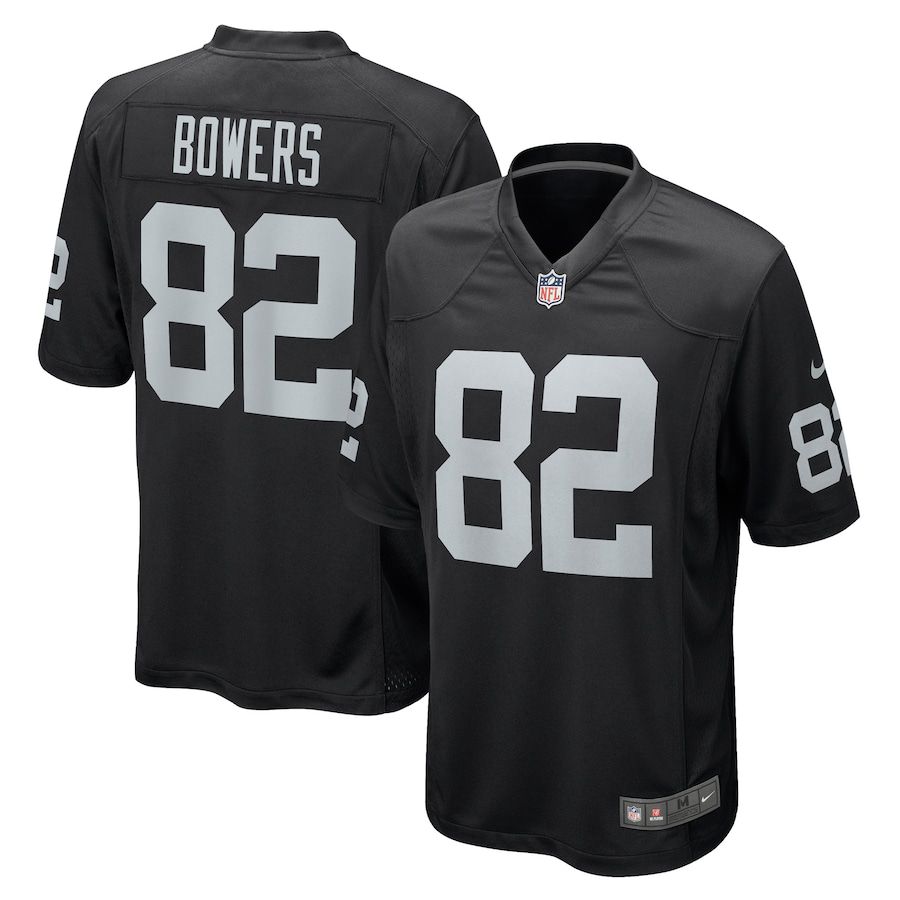 Men Oakland Raiders 82 Nick Bowers Nike Black Game Player NFL Jersey